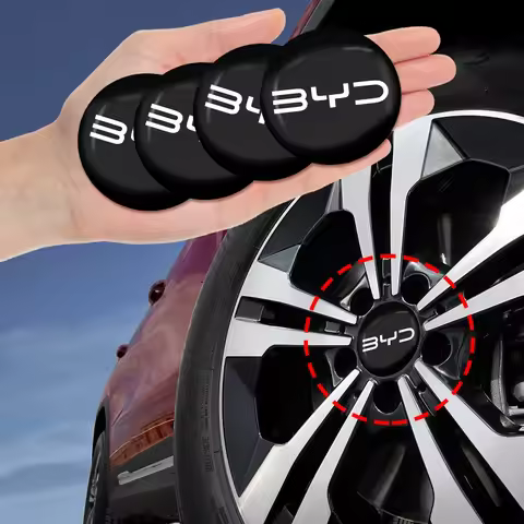 4Pc 56mm Aluminum Emblem Car Wheel Center Hub Caps Sticker For BYD Atto 3 Act Tang F3 E6 Yuan Song P