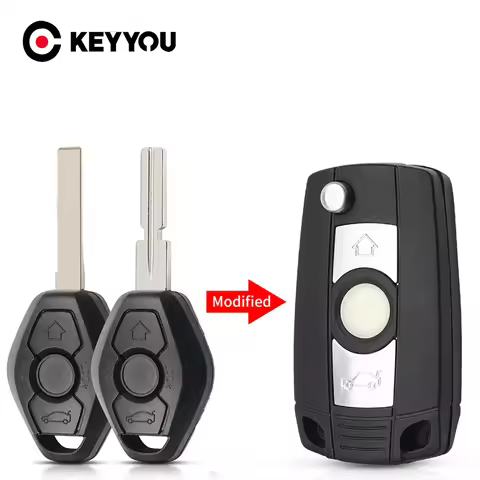 KEYYOU 1PCS Modified Folding Car Key for BMW E38 E39 E46 X3 X5 Z3 Z4 1/3/5/7 Series Modified Folding
