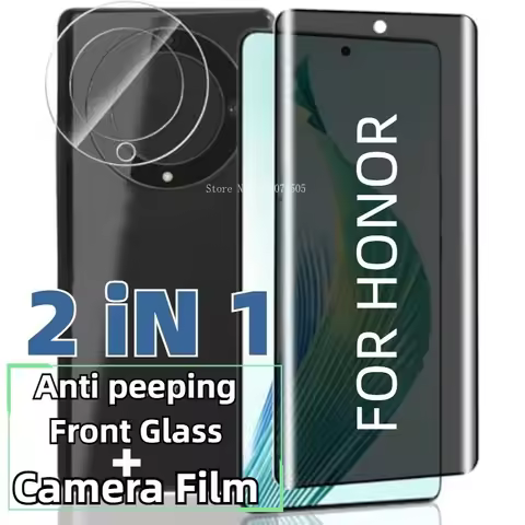 2-IN-1 1PCS High-definition Lens Film+1PCS Anti Peeping Screen Protector Glass for Honor Magic 7 6 5