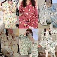 现货！睡衣女春秋季可爱牛奶丝东南亚热销家居服两件套装直销韩Pajamas Women's Spring and Autumn Cute Milk Silk Southeast Asia Hot0st4