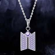 KPOP Fashion Simple Necklace BTS BTS Ami Inlaid Zircon Pendant Necklace