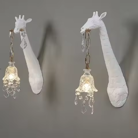 Nordic New Resin Giraffe LED Wall Light Bedroom Bedhead Corridor Study Lamp G9 Bulbs Hotel Living Ro