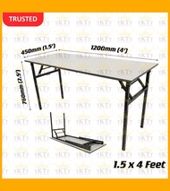 3v 15x4 2x4 Feet Heavy Duty Laminated Wood Top Banquet Table Folding Function Table Meja Lipat Kenduri Serbaguna