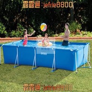 INTEX28273長方形支架戲水池家庭游泳池成人兒童加厚移動魚池