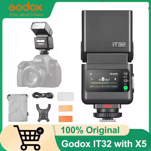 GODOX iT32 TTL Camera Flash with X5 Wireless Trigger, Built-in 2.4GHz Receiver,LCD Touch Screen, Com