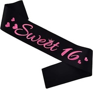 HUBEISIYU Sweet 16 Birthday Sash, 16th Bday Sash Gift Ideas for Girl Funny 16th Birthday Party Decor