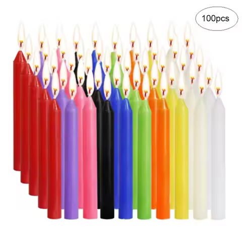 100pcs colored candles Mini Taper Candle, Great For Casting Chimes, Rituals, Spells, Wax Play & More