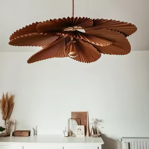 Folded paper Leaf Lotus Pendant Lamp Living Room Bohemian Lamp Shop Led Home Decorations lamp Kitche