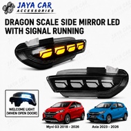 Perodua Myvi G3 2018 - 2023/Axia 2023SEAdvance Dynamic Dragon Scale Side Mirror Led With Signal Runn