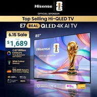 Hisense REAL Hi-QLED 4K AI TV E7Q 85 inch | Quantum Dot | Eye Shielding | Dolby Vision & Atmos
