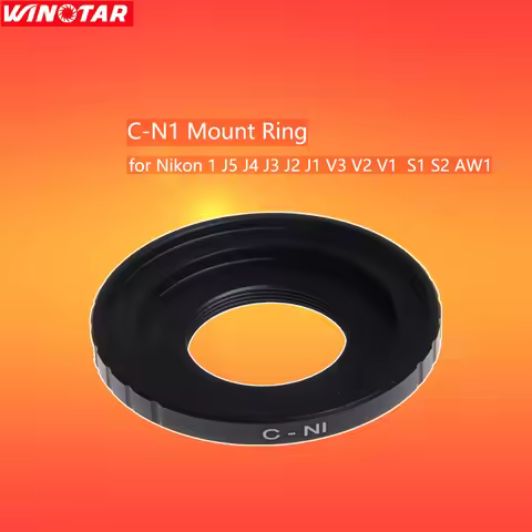 Metal C Mount Lens Adapter Ring For Nikon 1 AW1 S1 S2 J5 J4 J3 J2 J1 V3 V2 V1 C-NI Camera C-N1 CCTV 