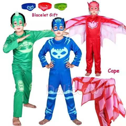 Superhero Anime Cosplay Owlette Catboy Connor Greg Amaya Gekko Blue Pajama Cosplay Clothes Suit Boy 