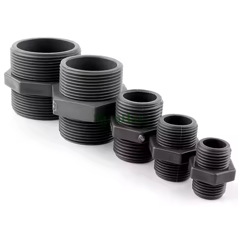 1/2"~2" Male Thread Equal Diameter 20mm~63mm Joints Garden Irrigation PVC Nipple Connector Fish Tank