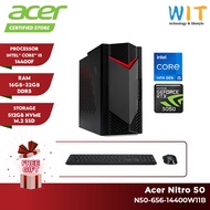 Acer Nitro N50-656-14400W11B Gaming Desktop (Intel Core i5-14400F/16GB-32GB RAM/512GB SSD/RTX3050/W1