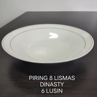 Piring Makan Keramik Dinasty 8 inch 1 Lusin 12 pcs