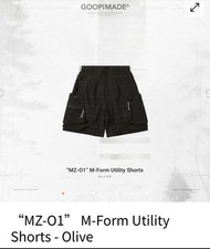 Size 3 “MZ-O1” M-Form Utility Shorts - Olive goopi Goopimade