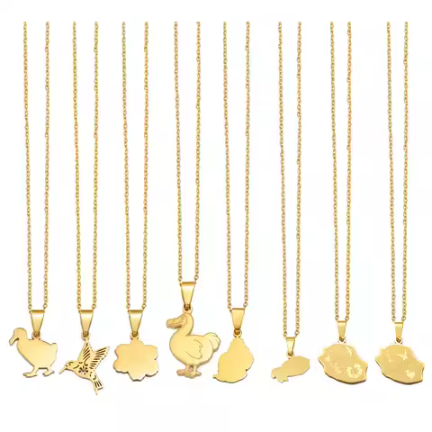 Mauritius Rodrigues Map and Duck Dodo Bird Anas Theodori Reunion Necklaces Puerto Rico Hummingbird H