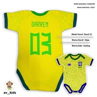 Brazil Baby Football Jumper Brazil Baby Jumper/ Brazil World Cup Baby Football Jersey/ Brazil Baby F