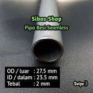 Seamless Iron Pipe OD 27.5mm ID 23.5mm Thickness 2mm Length 20cm to 100cm