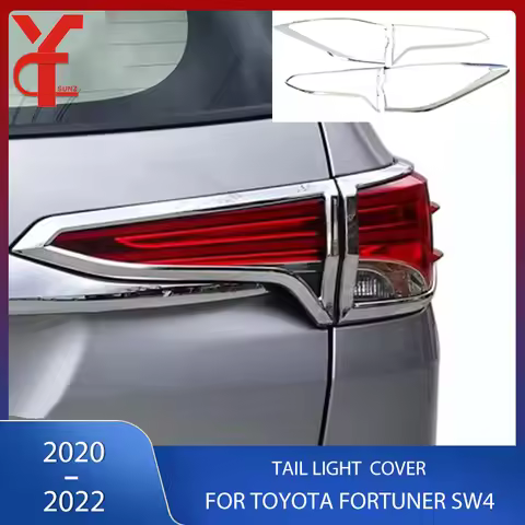ABS Chrome Rear Tail Lights Cover Lamp Hood For Toyota hilux fortuner SW4 2020 2021 2022 YCSUNZ Car 