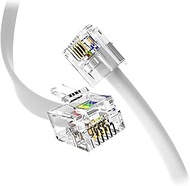 1.5 Feet Premium Quality Telephone Cable, RJ11 Male to Male 6P4C Phone Line Cord. Made in USA by Ret