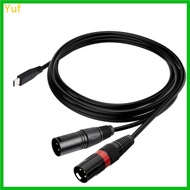 Yuf Type C To 2XLR Male Audios Cable For Home And Stage Use 39 37inch 100cm
