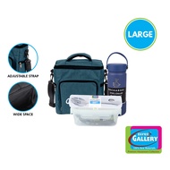 Home Gallery Pack & Go Lunch Bag w/ 1pc Food Storage, Spoon & Fork w/ Case & Recharge Tumbler