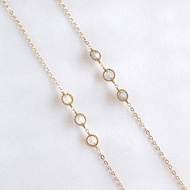 14KGF 拉長石/月光石 天然石手鍊 腳鍊 可自選寶石搭配