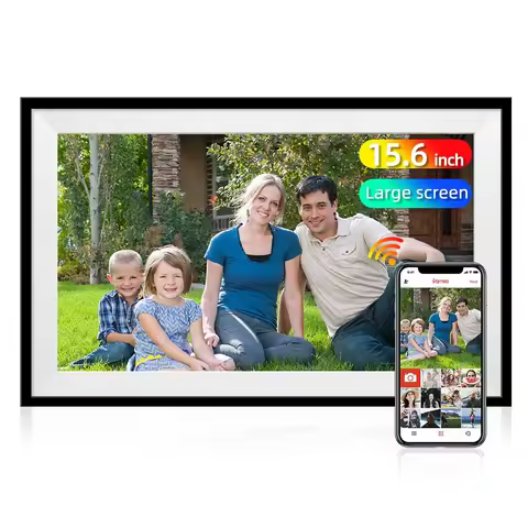 32GB Large Size Digital Photo Frame 15.6 Inch with 1920 * 1080 IPS Screen, WiFi Smart Picture Frame 