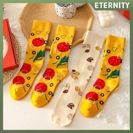 ETERNITY 4 Pairs Funny Pizza Sos Box Christmas Sos For Women Men Couples Soft Cotton Winter Warm Sos