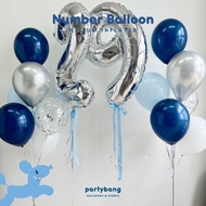 🇸🇬🎈 [Helium Inflated] Jumbo Number Balloon Birthday Package 18, 21, 30, 50, 60 Celebration Boy Blue 