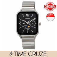 [Time Cruze] Casio MTP-M305 Moon Phase Stainless Steel Black Dial Men Watch MTP-M305D-1A MTP-M305D-1