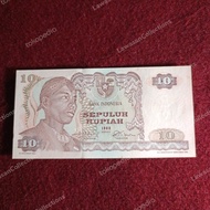 uang kuno kertas 10 rupiah Sudirman 1968 seri X replacement UNC baru