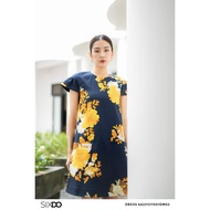 Đầm suông hoa cổ tròn SIXDO (Navy Floral Woven Mini Dress)