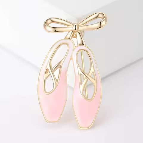 Women Charming Brooches Trendy Cute Ballet Shose Lapel Pins Alloy Enamel Party Office Brooch Luxury 