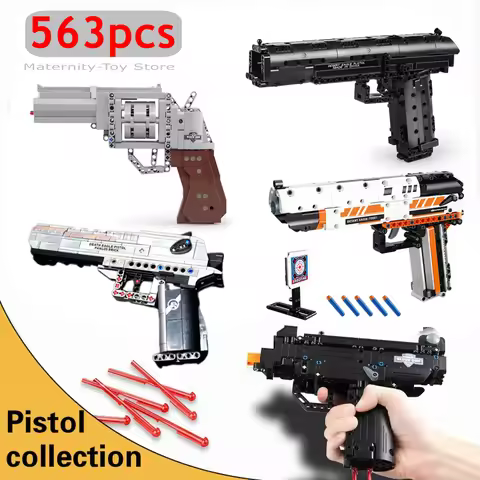 WW2 Military Desert Eagle UZI Submachine Gun Revolver Building Blocks Compatible with gun Model Boy 
