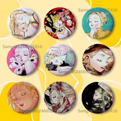 V-Veil Emma Aleksander Anime Button Pins Tinplate Brooches Cartoon Creative Badge for Backpack Cloth