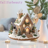 FALLFORBEAUTY Christmas Snow House Statue, 2D Acrylic Xmas Magic House Figurine, Creative Lightweigh