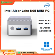 ZX01 Alder Lake N95 MINI PC LPDDR5 8GB SSD WIFI5 BT4.2 RJ45x2 Lan Windows 11 Home Office Gaming Desk