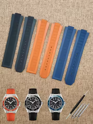 Premium FKM Fluororubber Watch Strap For New Omega Seamaster Planet Ocean 600M 217 Series Band Lug W