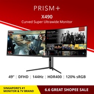 PRISM+ X490 | 49" 144Hz HDR400 Super Ultrawide DFHD Curved 32:9 [3840 x 1080] FreeSync Gaming Monitor