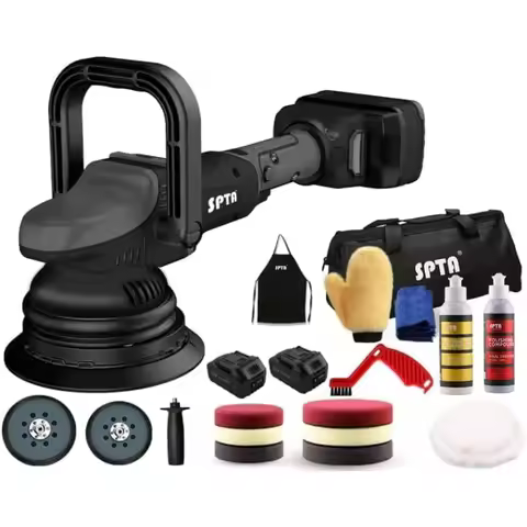 18V Cordless Car Polisher 15mm Orbit 2000-4800 OPM Portable Buffer Polisher with 7 Variable Speed Se