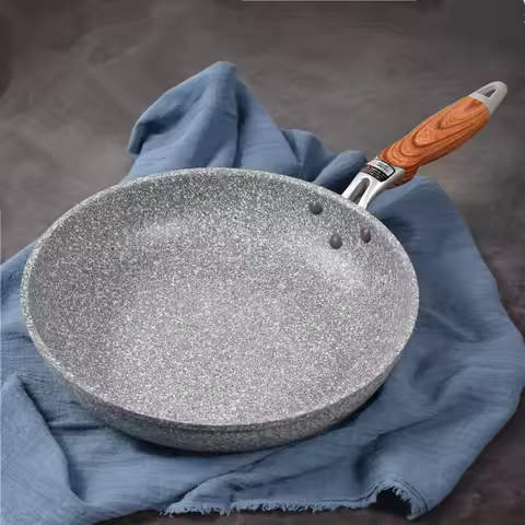 Durable Stone Frying Wok Pan Non-stick Ceramic Pot Induction Fryer Steak Cooking Gas Stove Skillet C