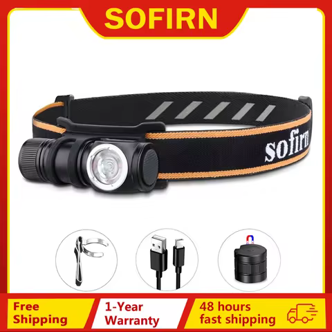 Sofirn HS10 USB C Rechargeable Mini 16340 Headlamp 1100lm TN-3535 90CRI Angle Flashlight TIR Optics 