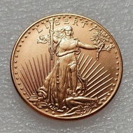 Antique Crafts American 1 OZ OZ Copper Gold-Plated Hot-Selling Commemorative Coin 32.6mm UZAX
