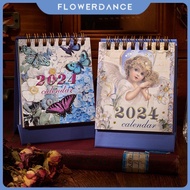 2024 Calendar Desk Calendar New Cartoon Cute Creative Schedule Calendar Schedule Desktop Calendar Desk Calendar Decoration flower