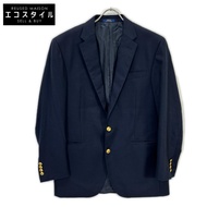 Polo Ralph Lauren 715512776001 海軍藍羊毛斜紋側開衩金色羈扣西裝外套 40碼 [二手]