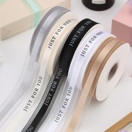 WJ Middle Satin Ribbon Yarn JUST Flower Bouquet Packaging Ribbon Ribbon Ribbon Birthday Cake Laced-U