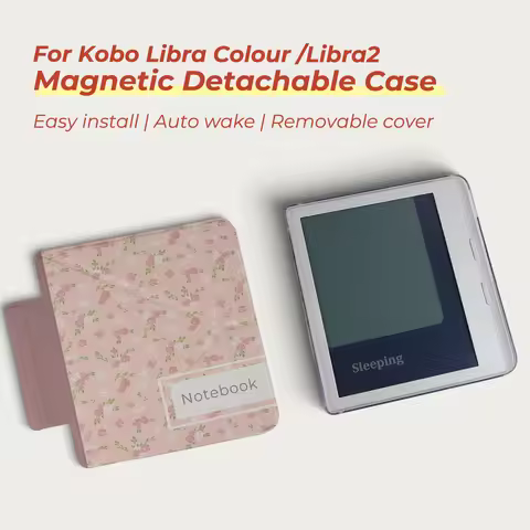 Twosheep suit for Kobo Libra Colour Kobo Libra2 7-inch Case Magnetic Detachable Cover Clear Back Aut