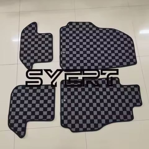 For Nissan‌ GT-R R35 2008-2025 RHD JDM Checkerboard Car Floor Mats Anti-Slip Carpet All-Weather Univ